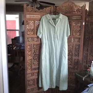 FLAX (brand) Pale Green Midi Dress 1G (1X)